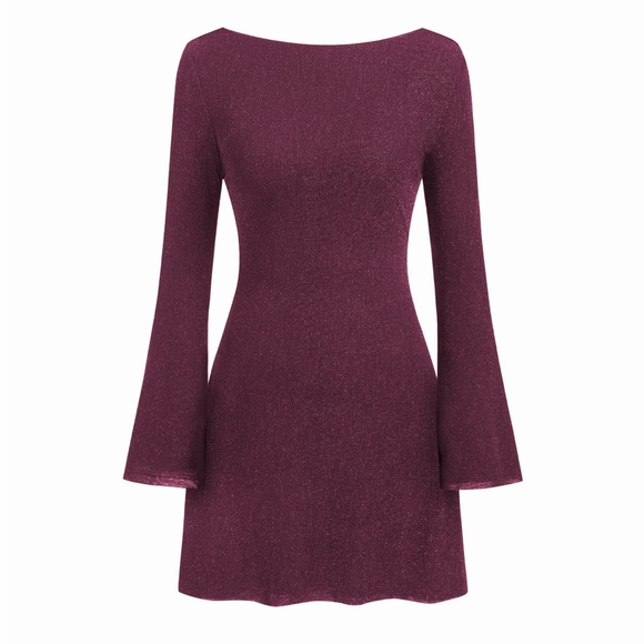 Cider Dresses & Skirts - NWT | Cider Maroon Backless Shimmering Dress